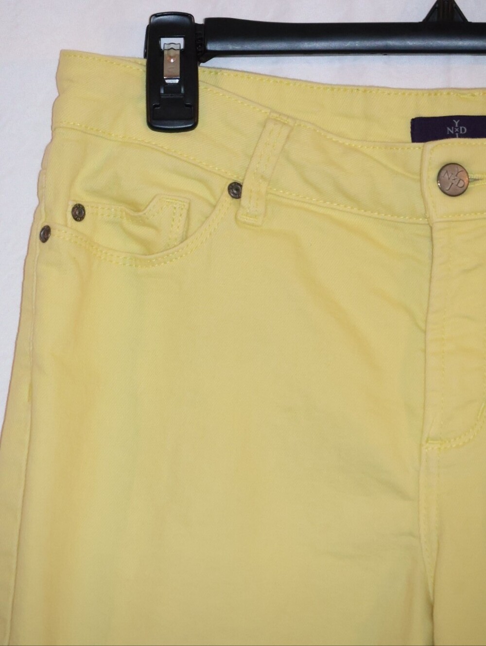 NYDJ (Not Your Daughter's Jeans) Pastel Yellow Alisha Fitted Ankle Jeans. - Picture 4 of 14